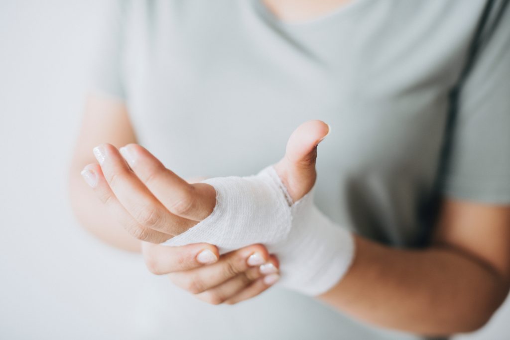 Bandaged hand